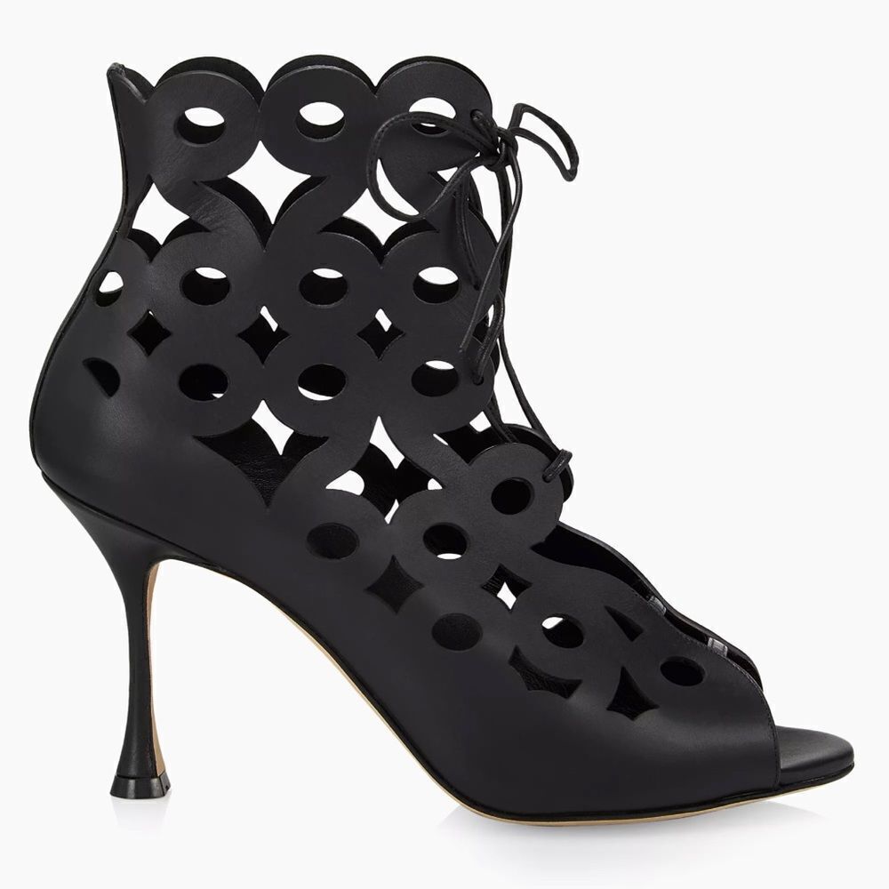 Manolo Blahnik Taralo 90MM Leather Booties size 41